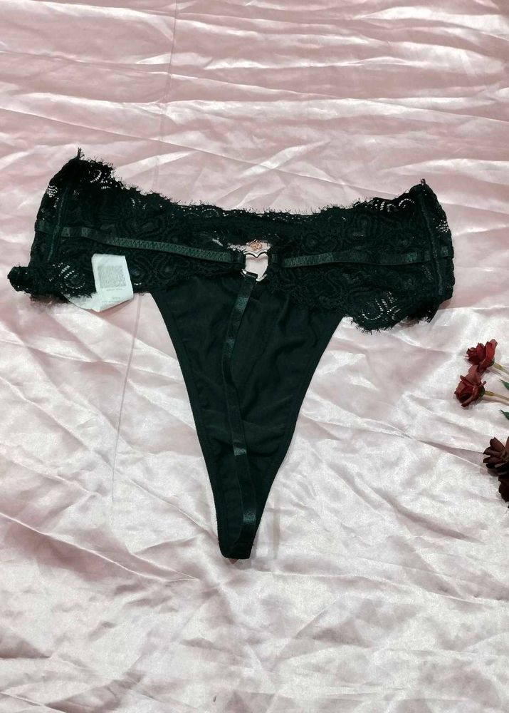 Lace Trim Thong Panty