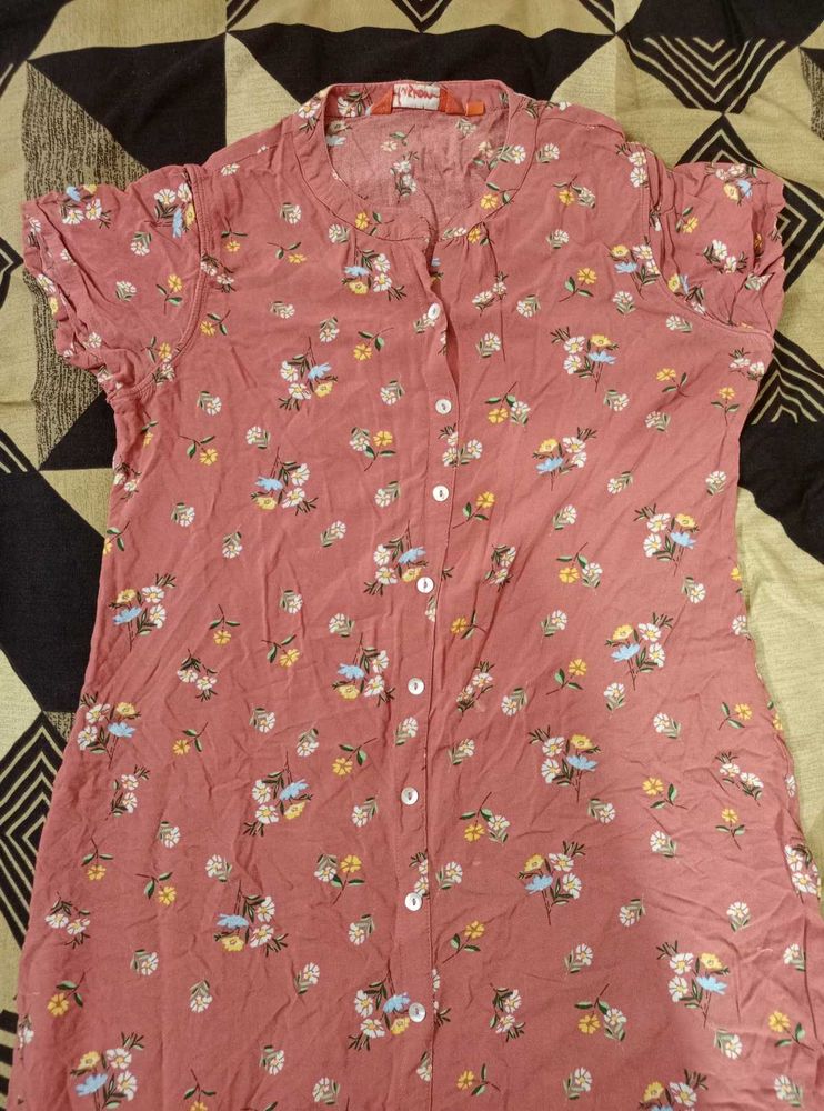 Floral Button-Down Cotton Dress 🌸