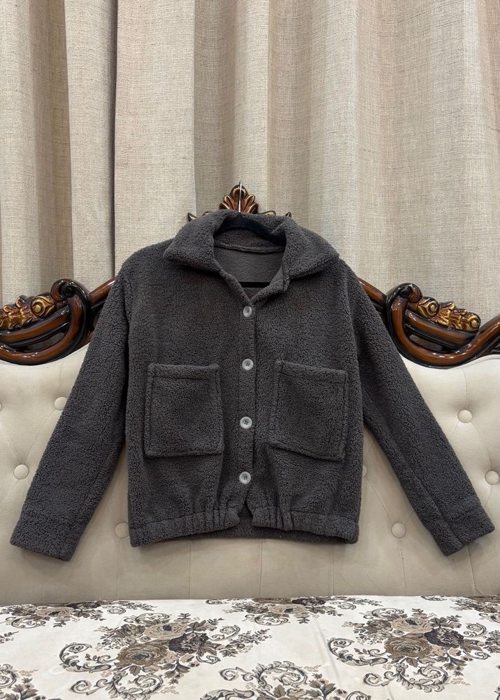 Cozy Grey Teddy Jacket