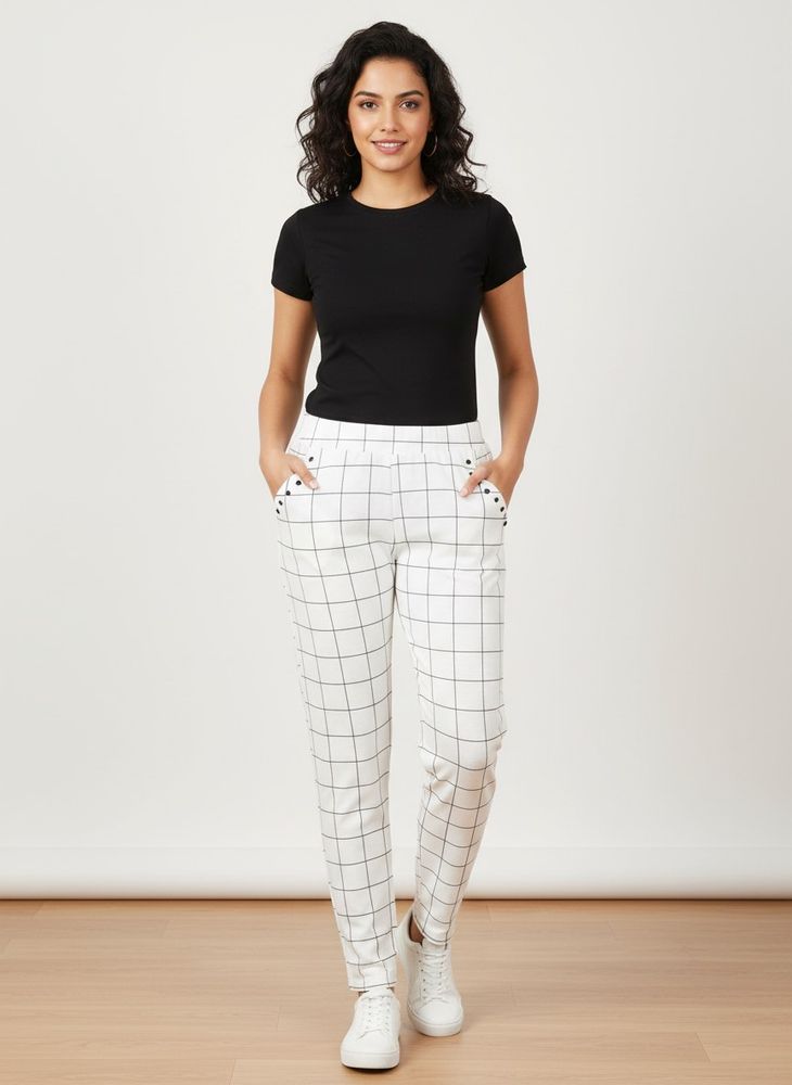 Stylish Checked stricheble jeggings Pants