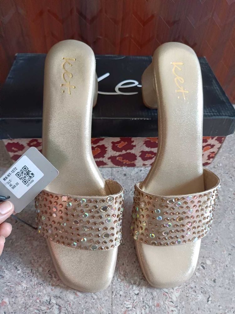 Ket Gold Embellished Heels