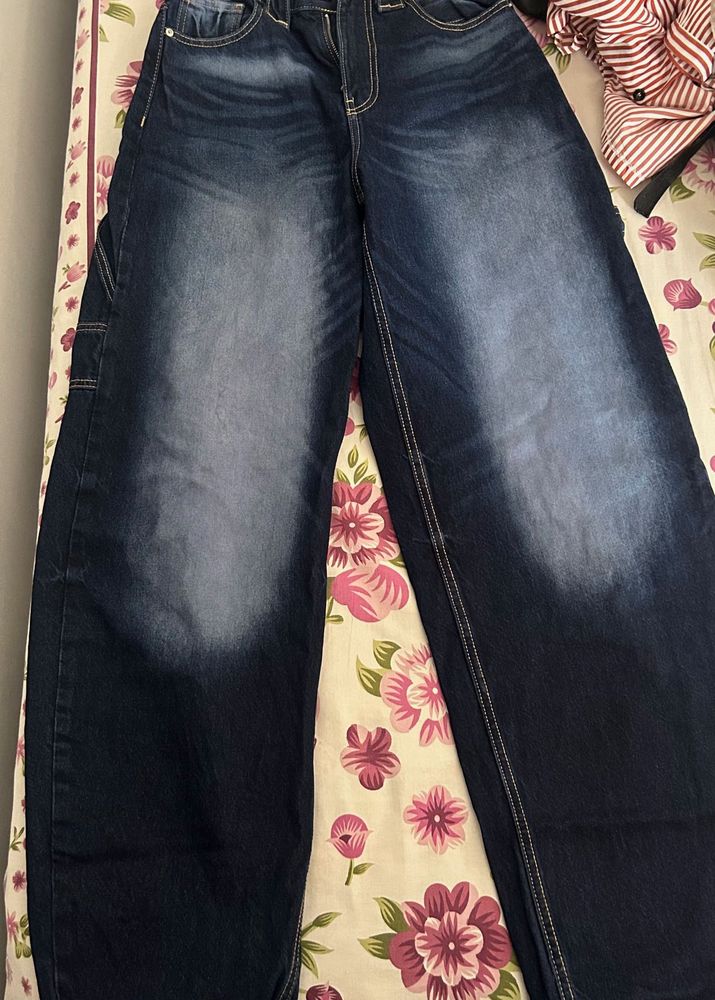 Bershka Baggy Blue Jeans