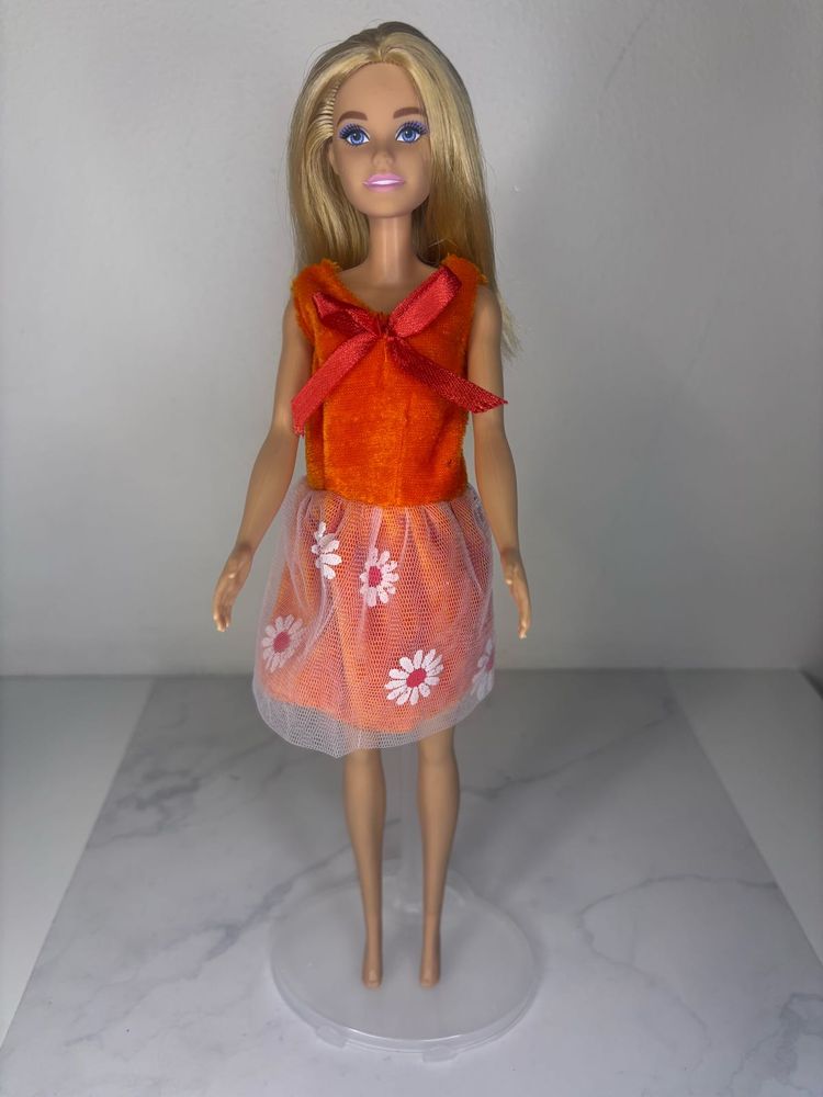 Reserved Barbie Doll in Orange Dress