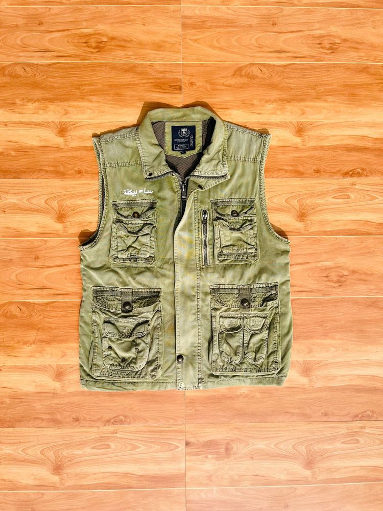 Olive Green Utility Vest afghan brand