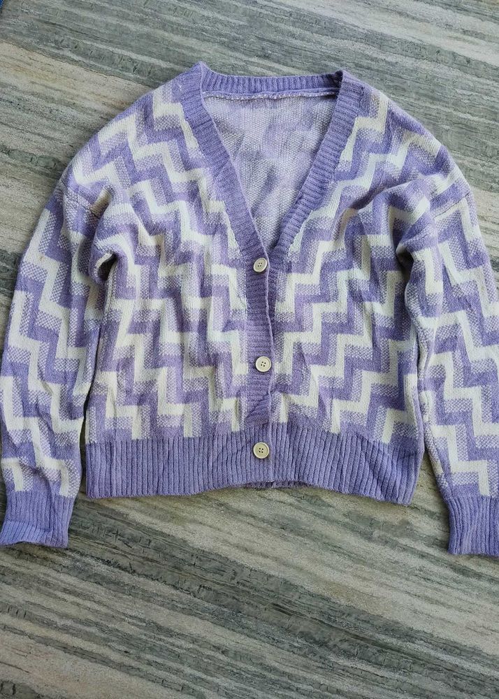 Zigzag Knit Cardigan