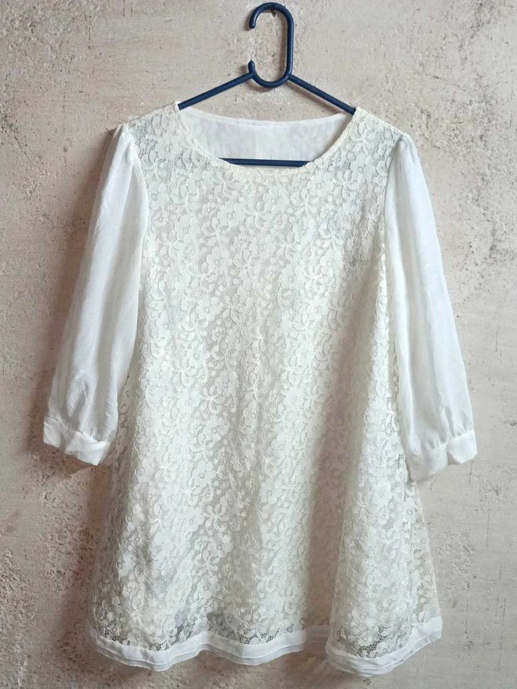 White Lace Top Layered