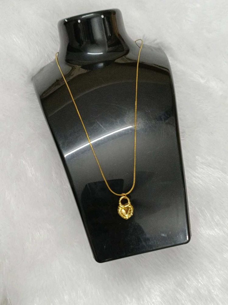 Golden Heart Locket Necklace