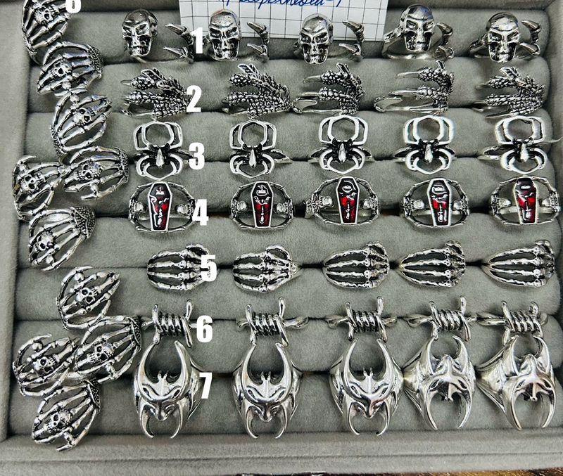 Gothic Punk Skull &amp; Coffin Rings