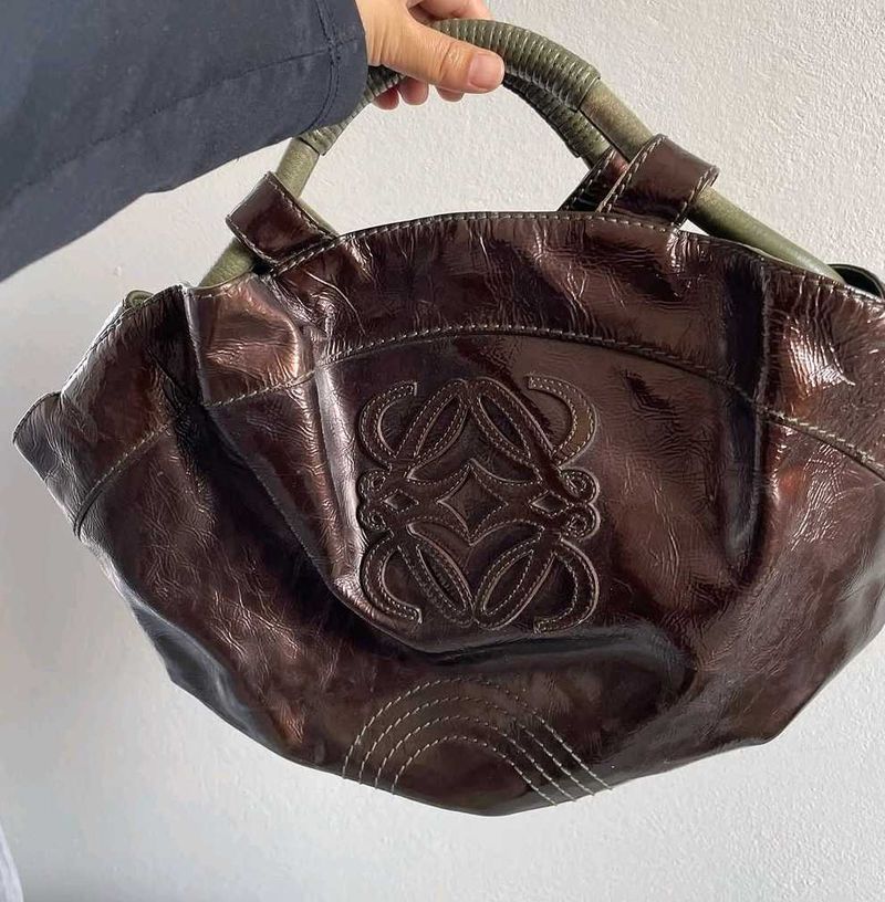 Loewe Brown Patent Leather Bag