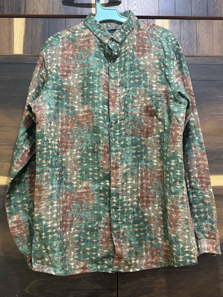 Patterned Button-Down Shirt