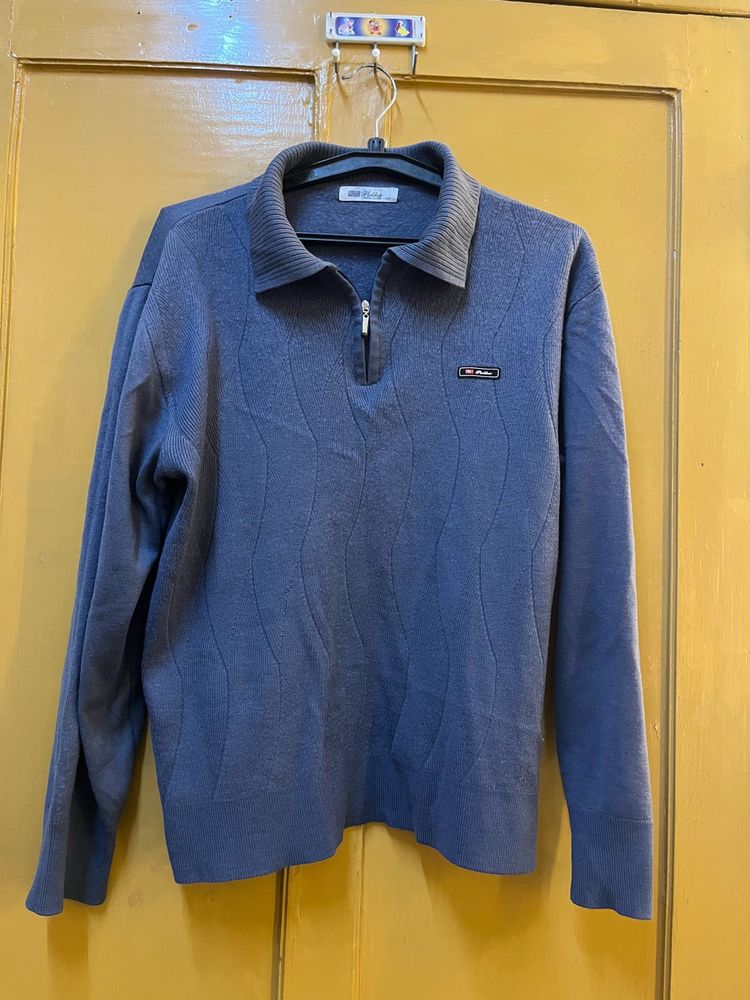 Blue Knit Polo