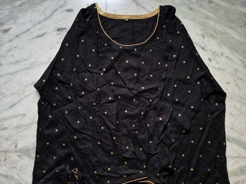 Black Printed Kurta Set