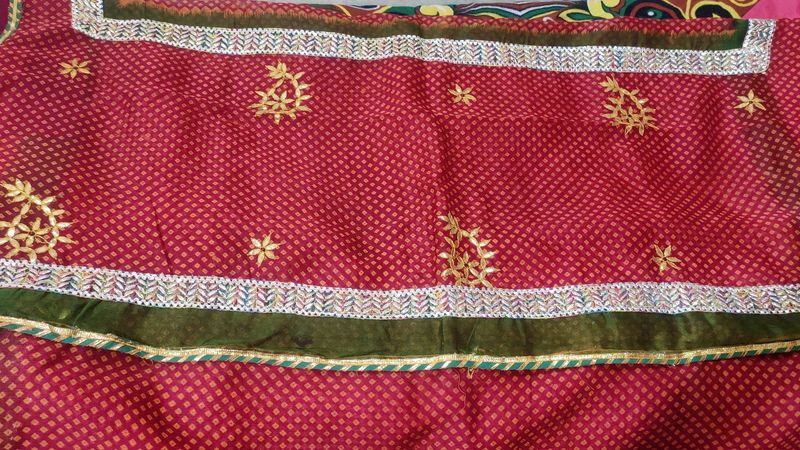 Bandhni Gotta Patti Work saree