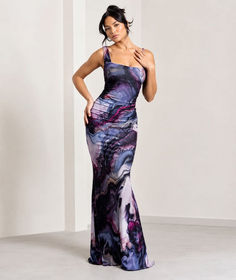 Stunning Marble Print Maxi Dress