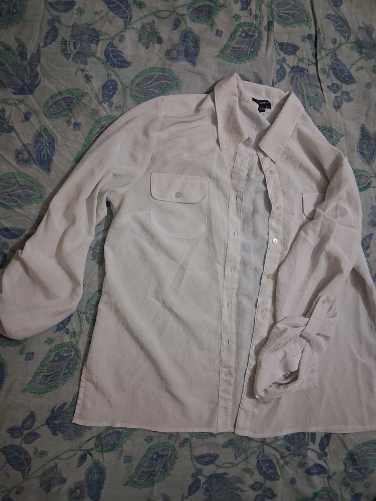 Classic White Button-Up Shirt