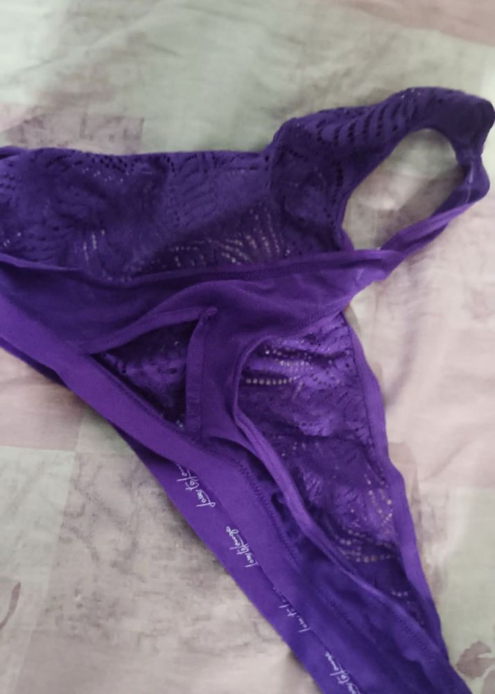 Sexy Purple Lace Thong