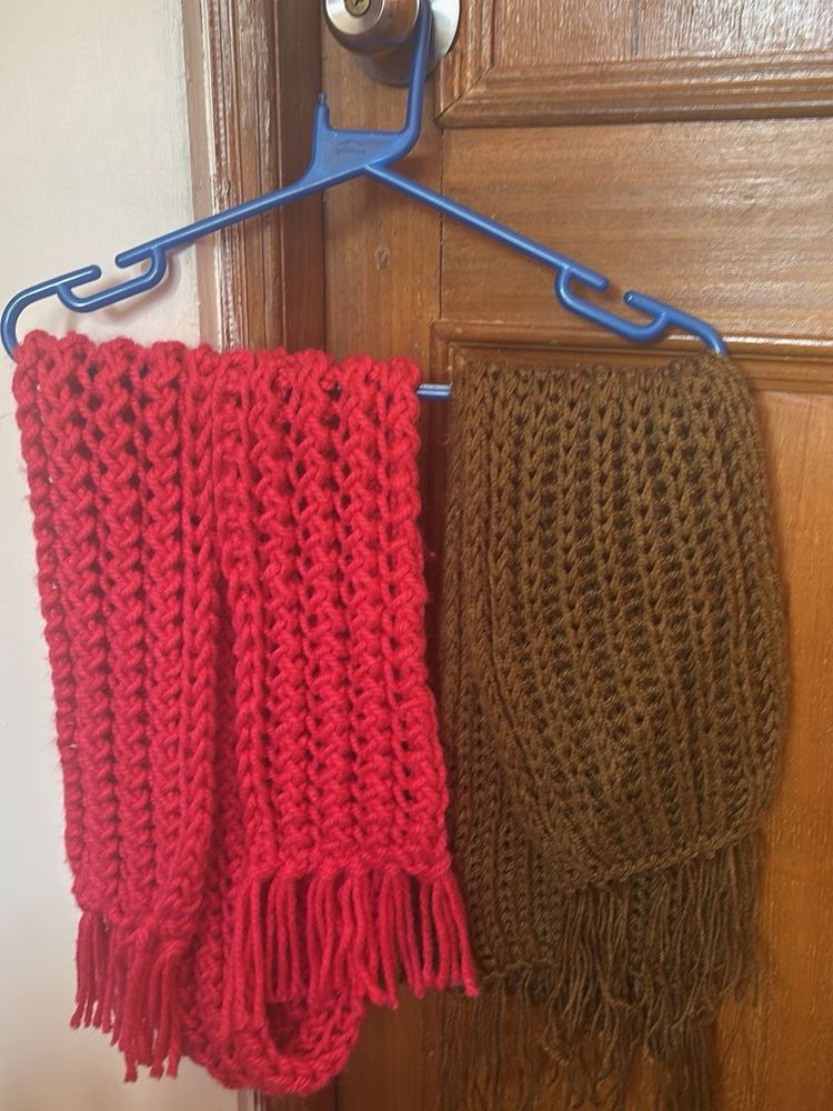 Handmade Knitted Scarves - Set of 2
