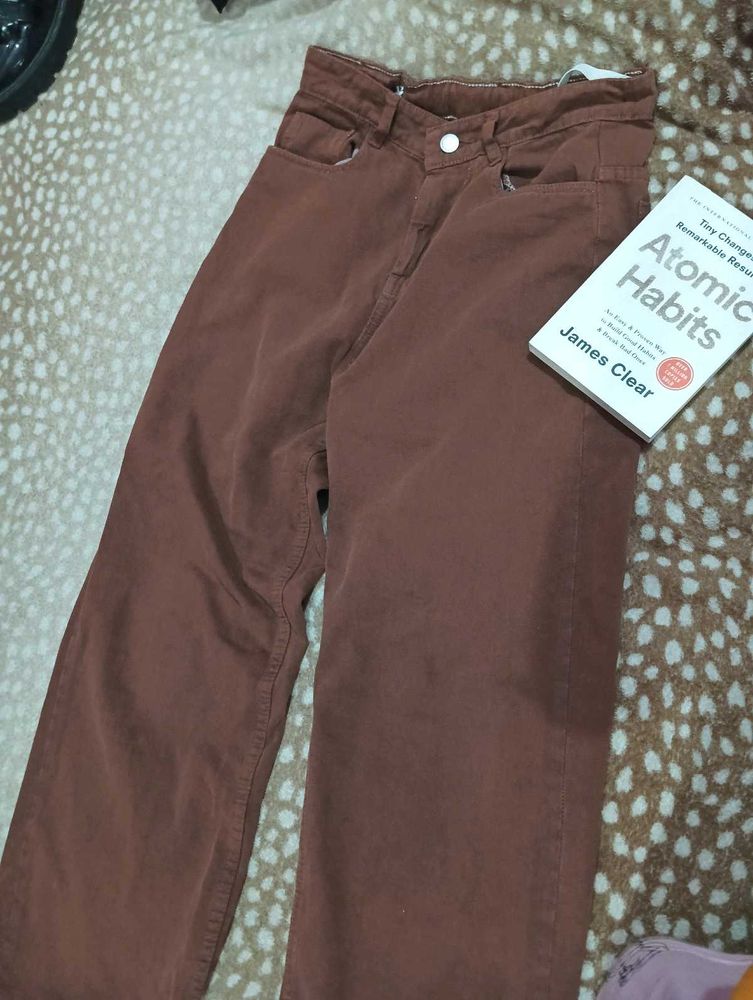 Brown Wide Leg baggy Jeans