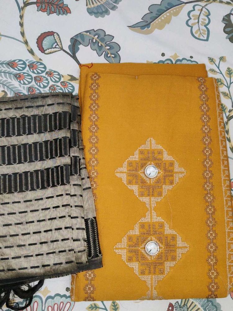 Unique Mustard Yellow Embroidered Suit