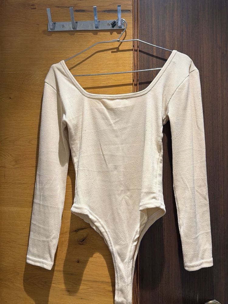 Cream Long Sleeve Bodysuit