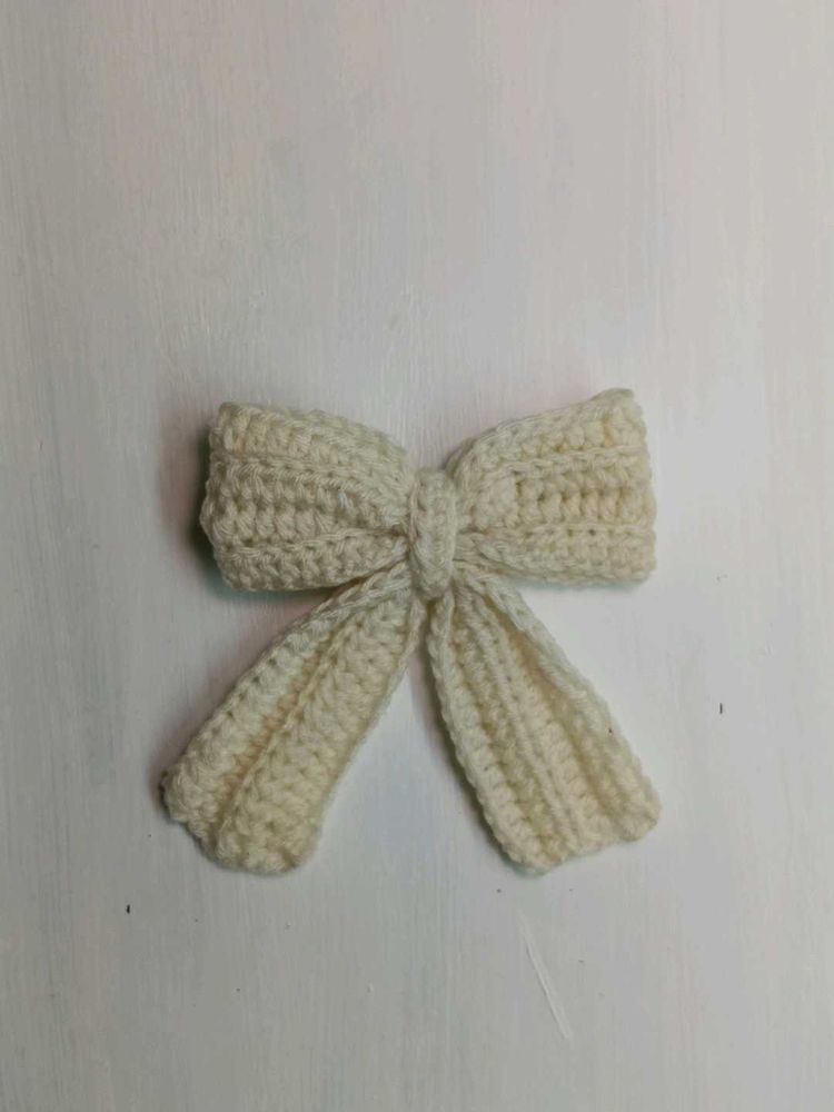 Handmade Crochet Bow Hair Clip