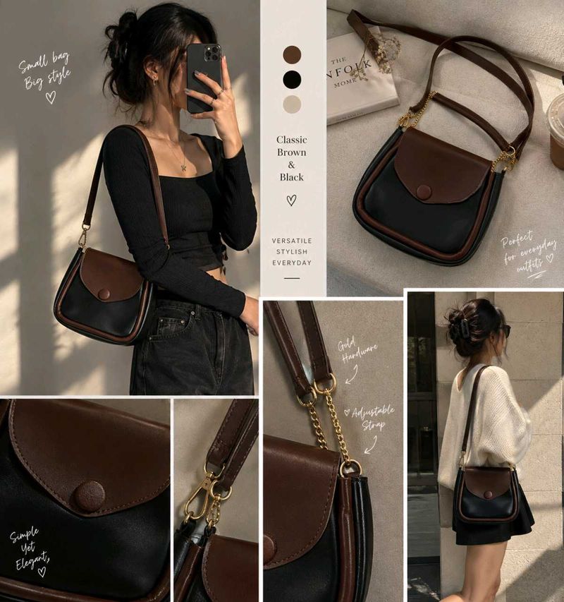 Chic Two-Tone Crossbody Bag