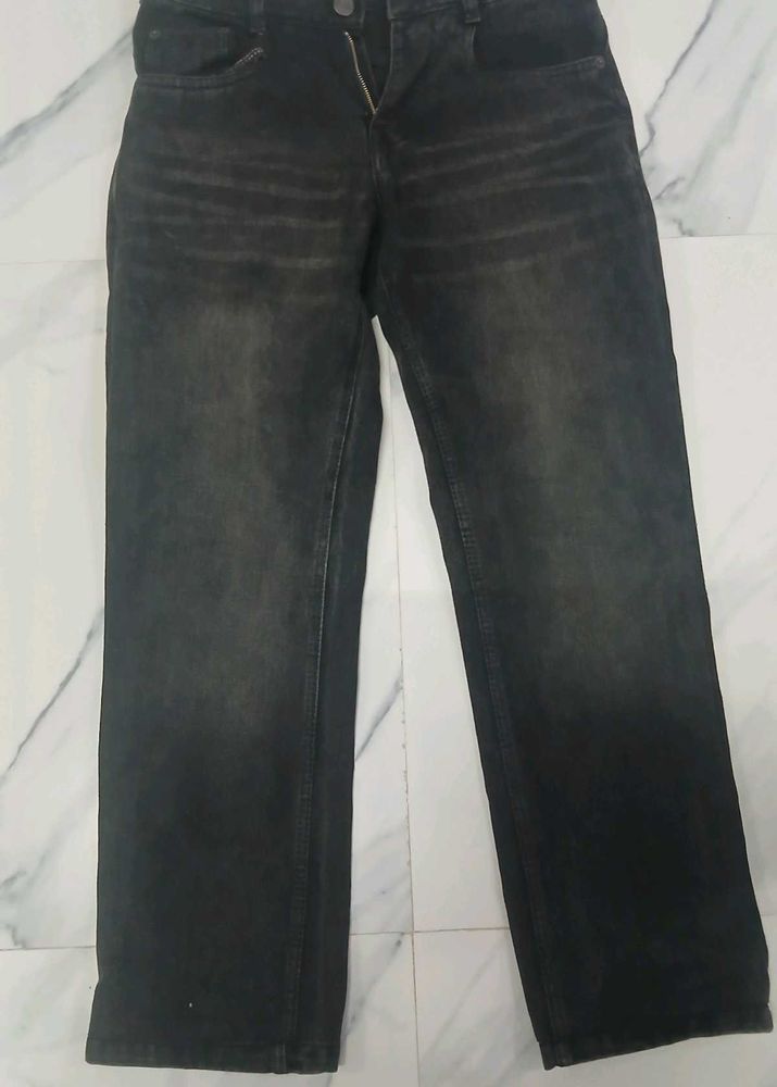 Stylish Washed Black Denim Jeans