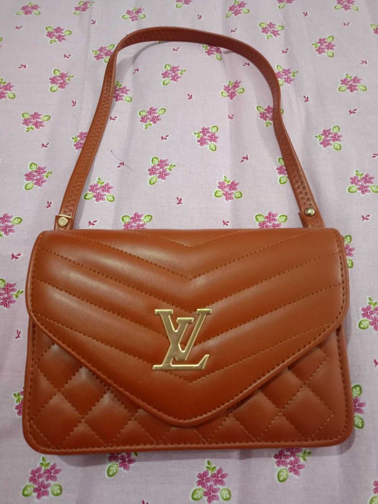 Stylish Brown Quilted Crossbody Bag