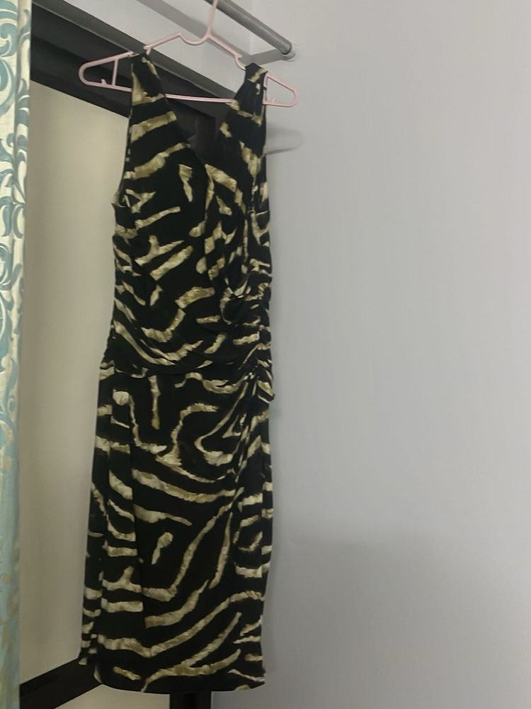 original Ralph Lauren Stylish Zebra Print Ruched D