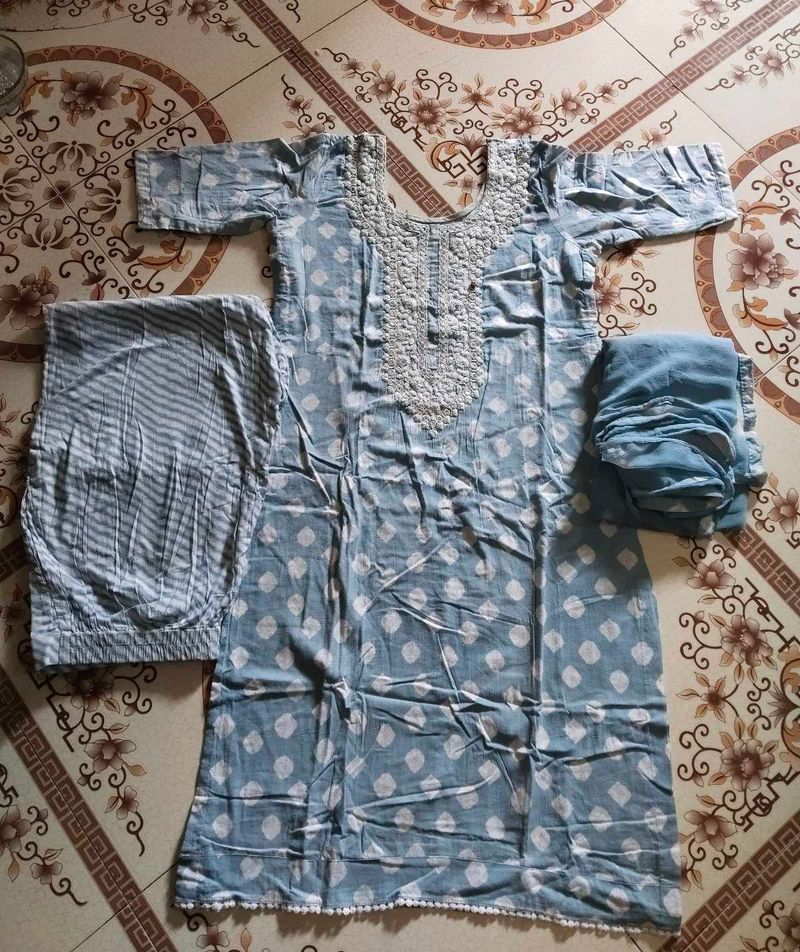 ⭐ sky blue cotton suit ⭐