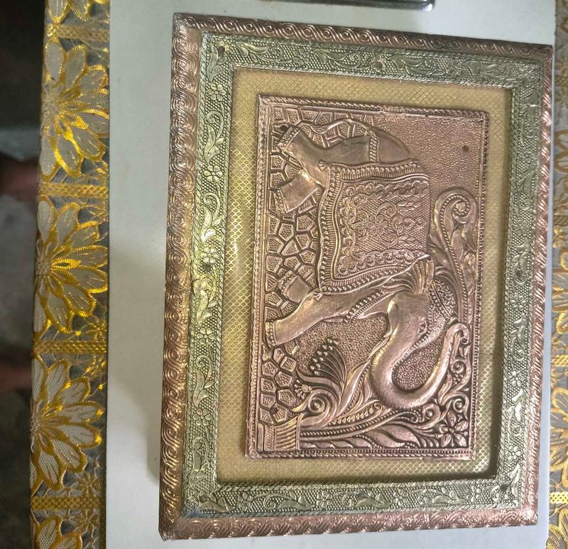 Elephant Design Copper Wall Art