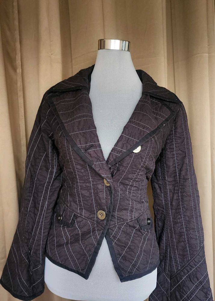 Chic Pinstripe Blazer Jacket