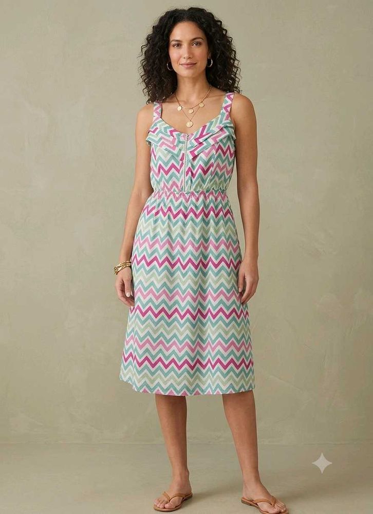 Colorful Chevron Print Summer Dress