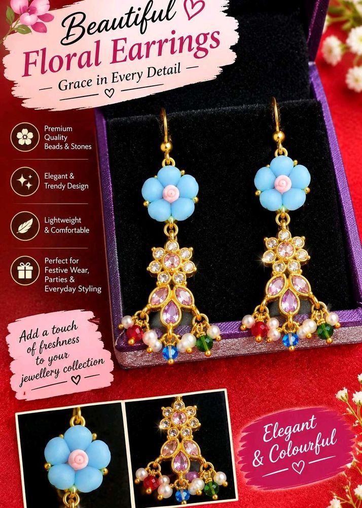 Beautiful Floral Hanging Earrings✨️✨️