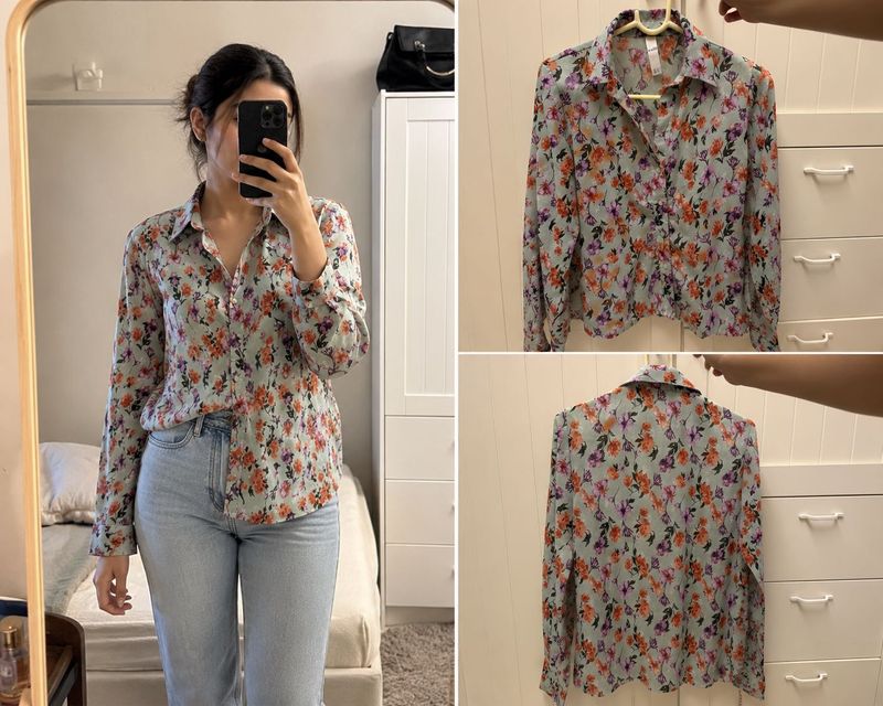 KAZO Chic Floral Satin Shirt | Size S