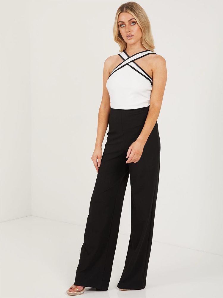 Chic Black and White jumpsuit ( no belt)