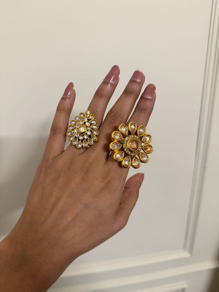 Combo of 2 Ethnic Kundan Rings