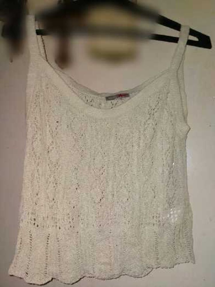 White Knit Tank Top