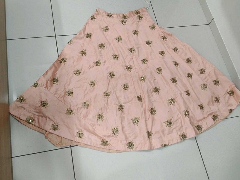 Beautiful Peach Embroidered chaniya
