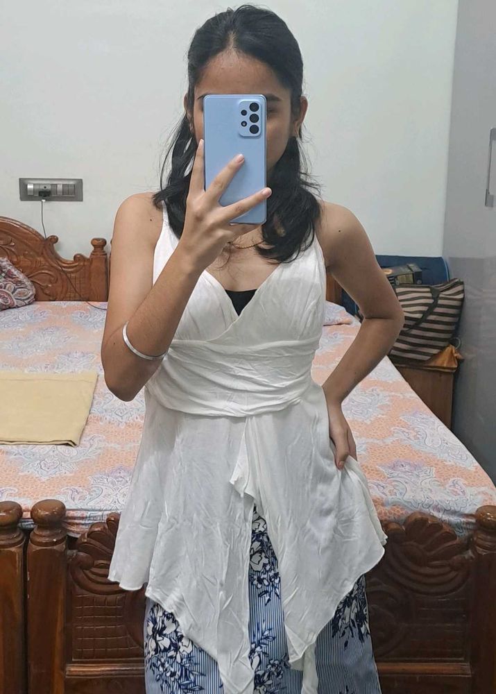 White Asymmetrical Hem Cami Top