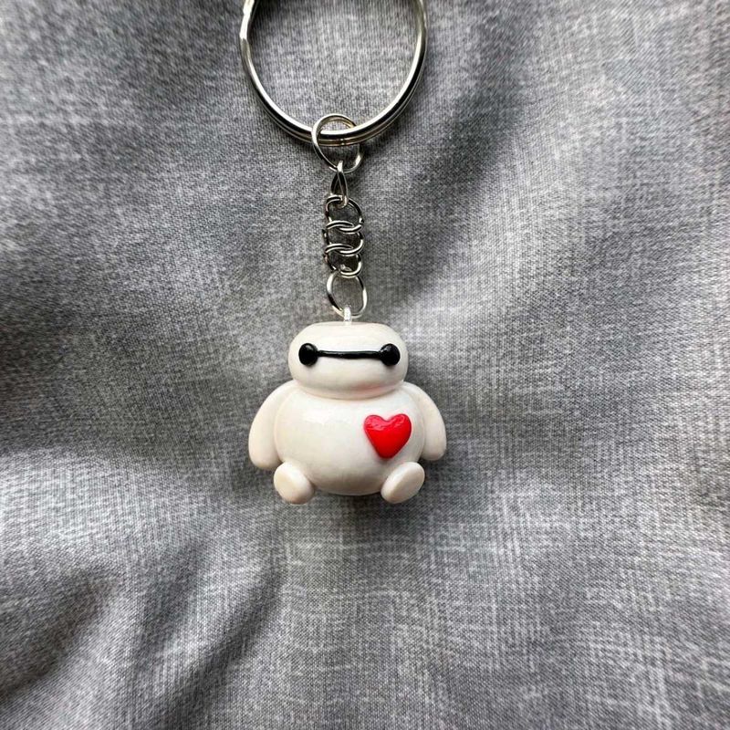 Cute Baymax Heart Keychain