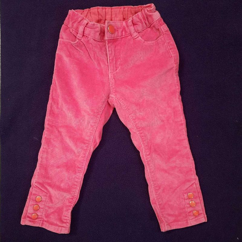 Pink Corduroy Baby Pants and GUESS shorts combo