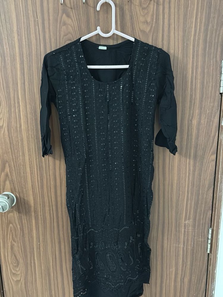 Elegant Black Sequined Kurta