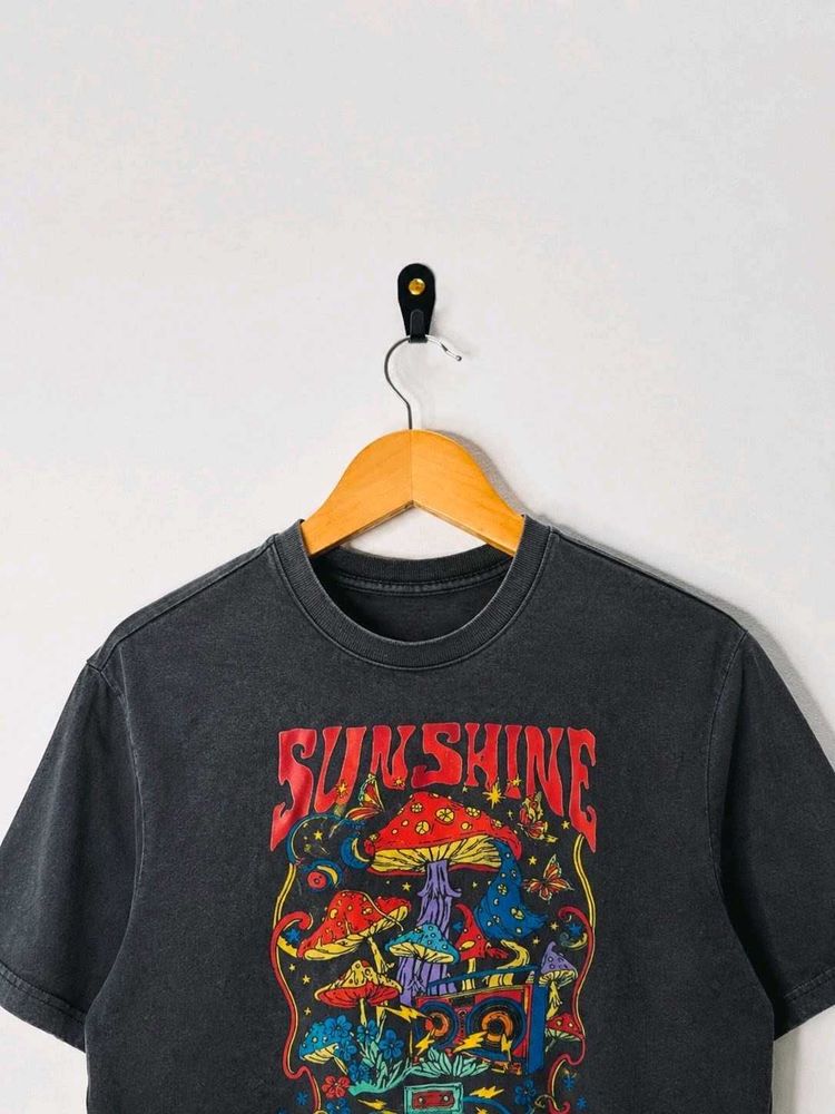 Vintage Sunshine Mushroom Graphic T-Shirt