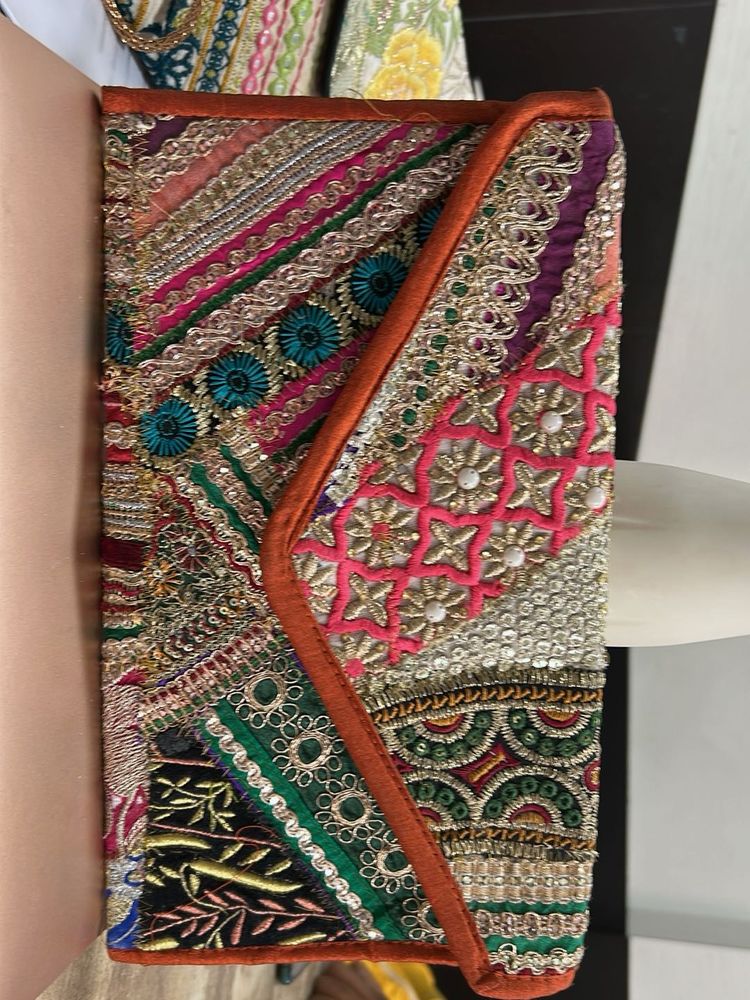 Boho Chic Embroidered Clutch