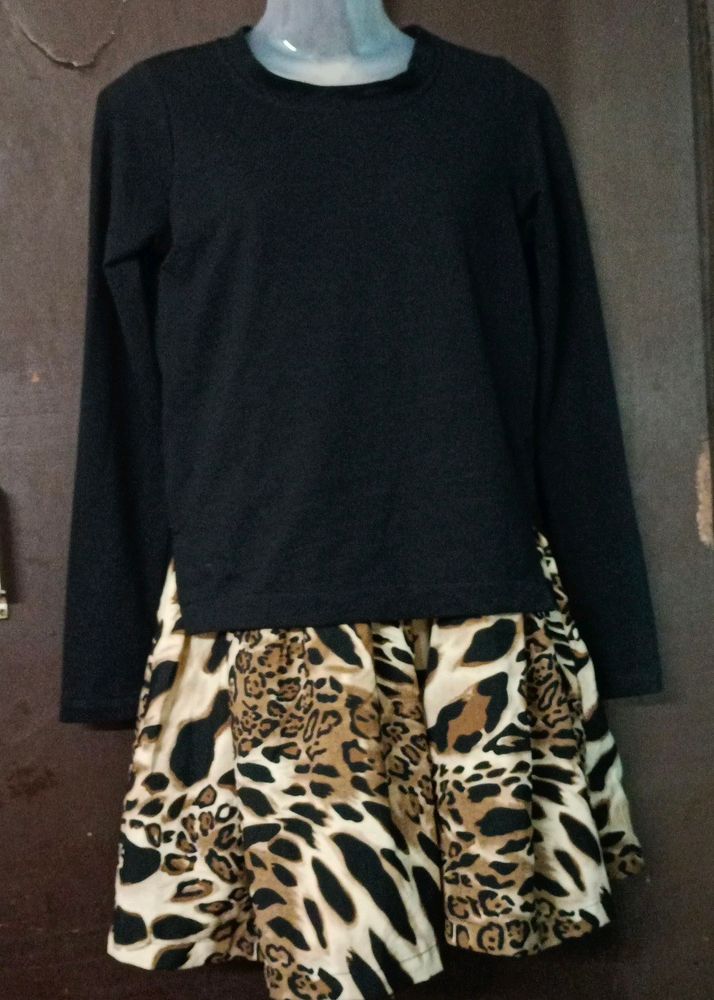 Black Top With Animal Print