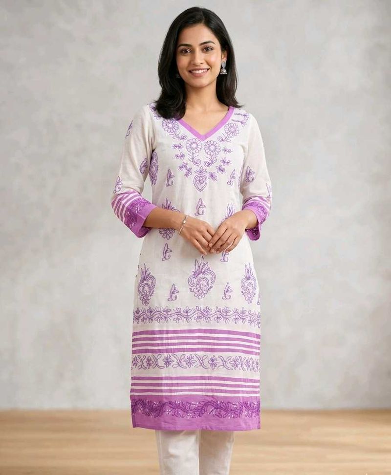 Handmade Chikankari Cotton kurta