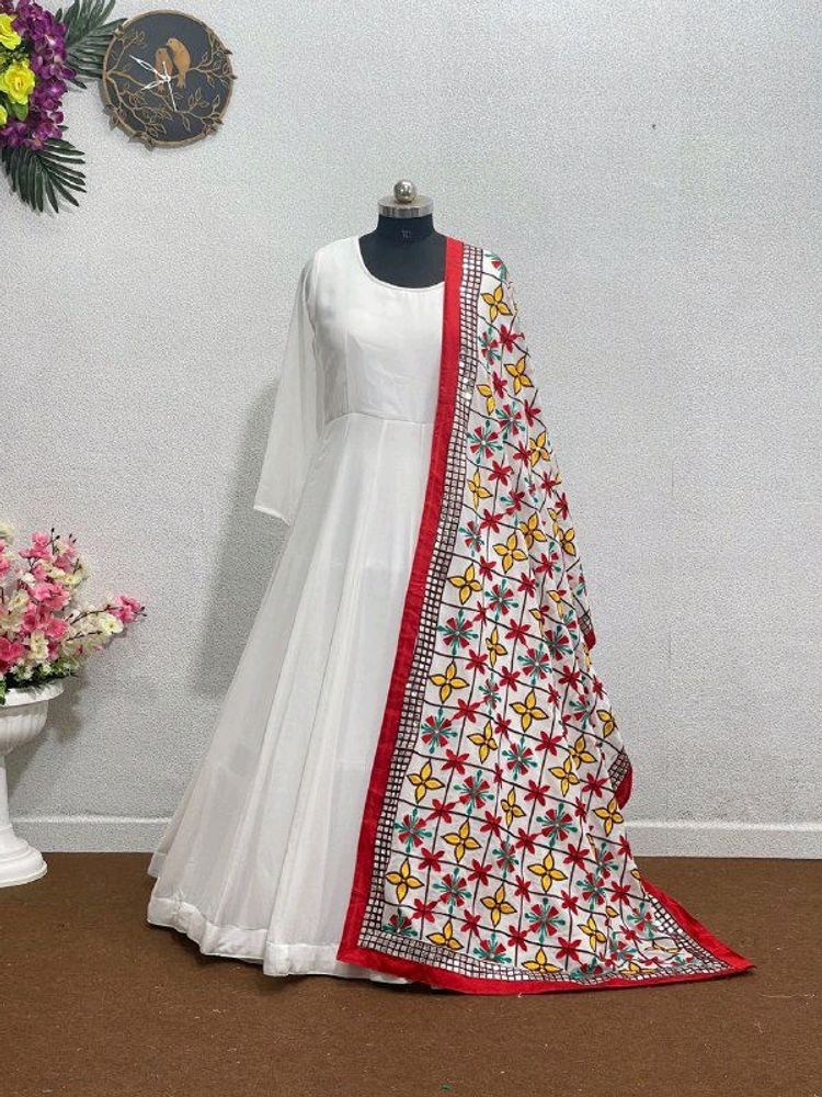 Navratri Special Beautiful &amp; Premium White Gown
