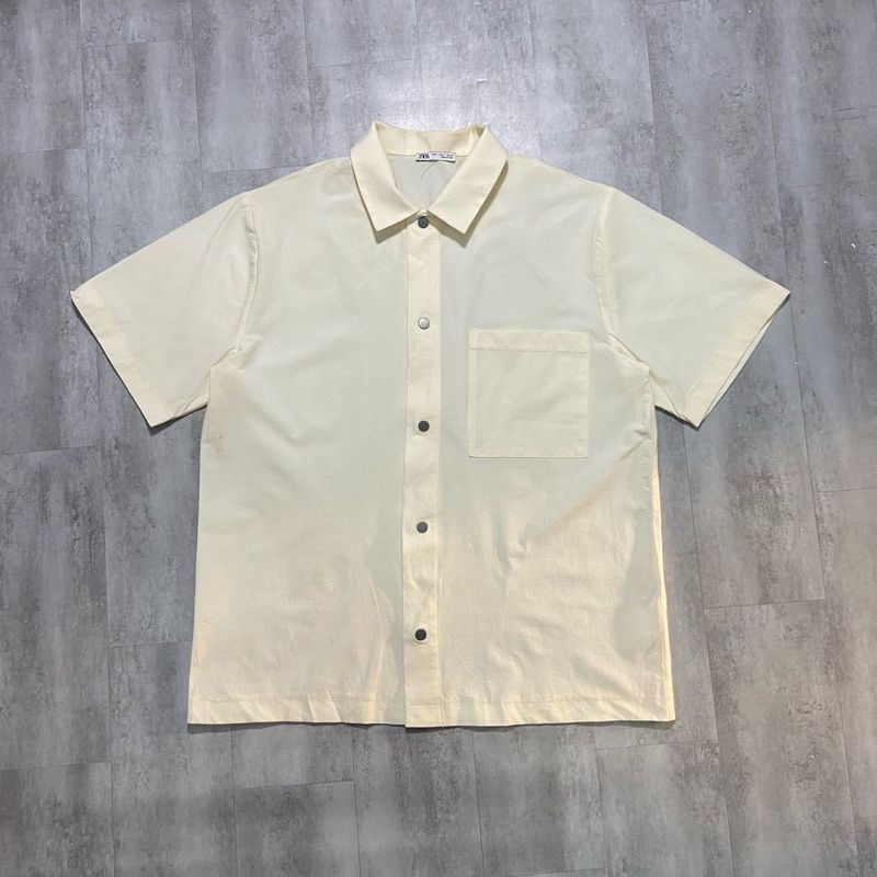 Men's Short Sleeve Cream Shirt