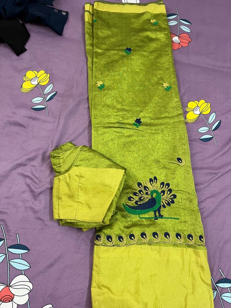 Lime Green saree with blouse